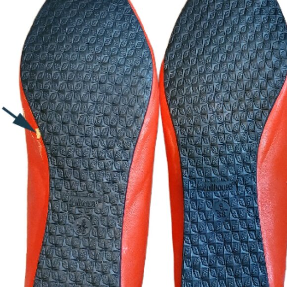 Dollhouse Women's Red and Gold Strap Pointed-Toe Comfort Flats/Loafers, Size 8 - Picture 6 of 6